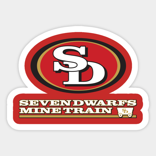 Seven Dwarfs Mine Train Sticker by MikeSolava